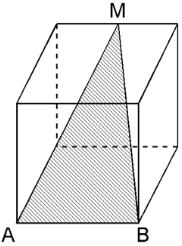 Cubo con triángulo ABM