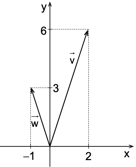 Vectores v y w